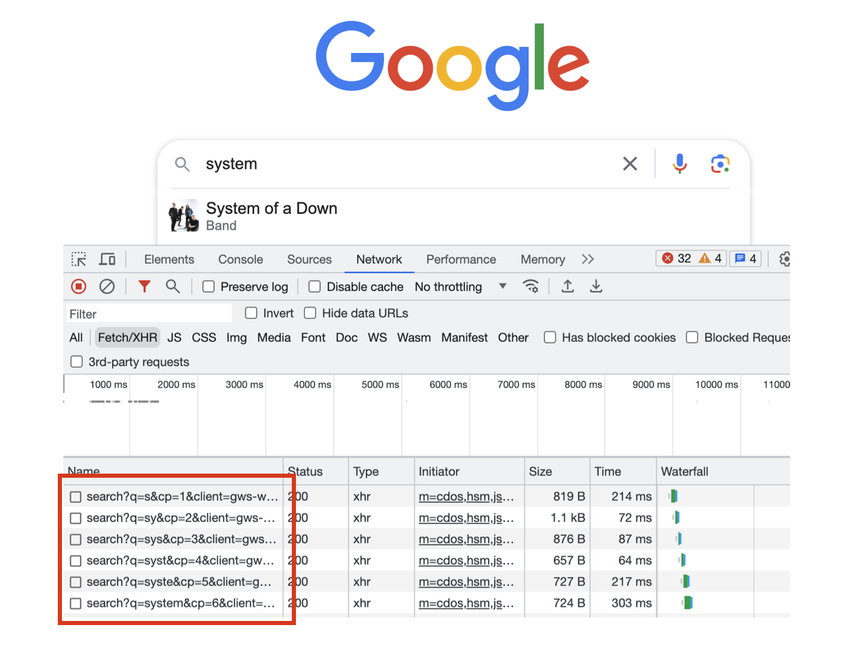 Google Search Autocomplete Requests
