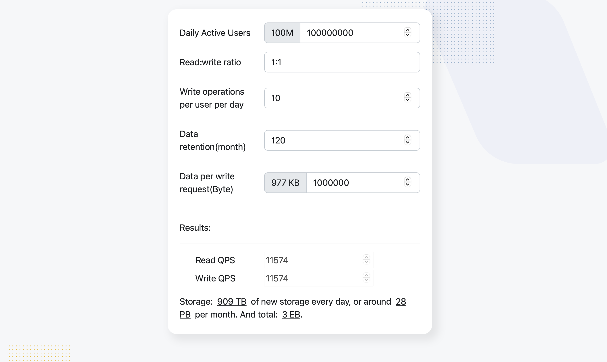 Design Dropbox Resource Estimation