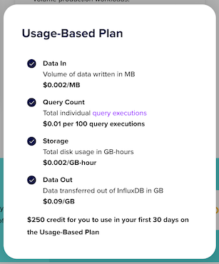 InfluxDB Cloud Serverless Storage pricing 2023-08